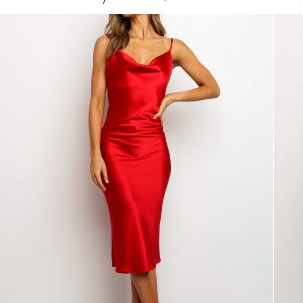 Persia red midi dress